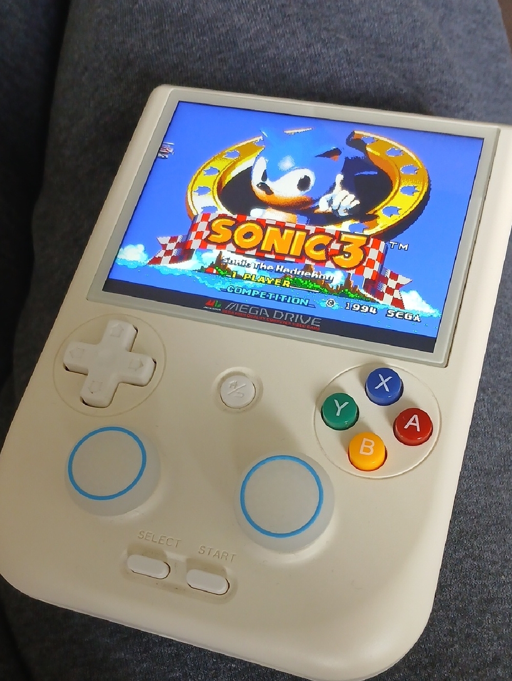 Handheld Retro Gaming Console - White with Color Buttons